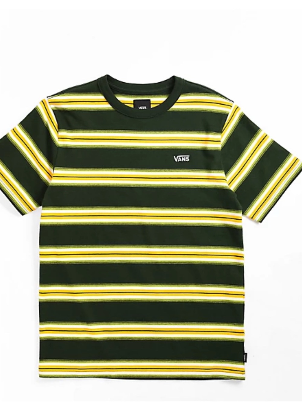 Vans Green, Yellow & White Striped Short-Sleeve Tee